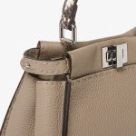 FENDI Peekaboo Mini Dove gray Selleria bag with 1048 hand-sewn topstitches - Image 3